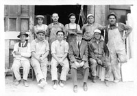 Employees in a marble shop at 147th Street and Austin Place in the Bronx, circa 1915