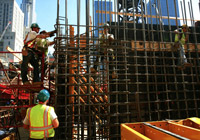 Lathers install rebar to rebuild the World Trade Center, 2009